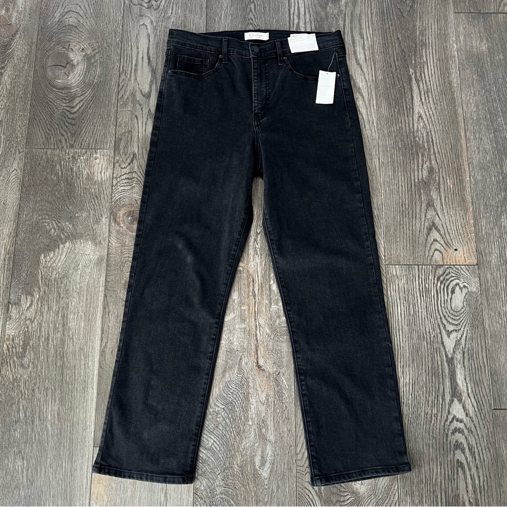 JESSICA SIMPSON NWT Harmony High Rise Slim Straight Black Wash Jeans Size 10/30